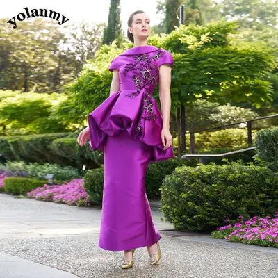 Image de Robe Maman de la Mariée Sirène Élégante avec Cape