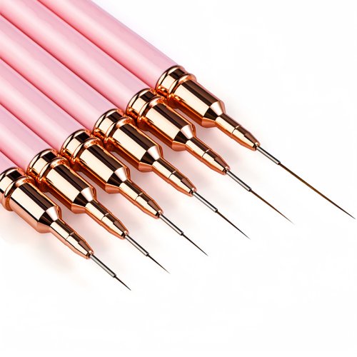 Immagine di Set Professionale di 5 Pennelli per Nail Art con Punta Allungata – Per Disegni a Strisce e Design su Gel UV – Strumenti per Manicure Precisi e Facili da Usare