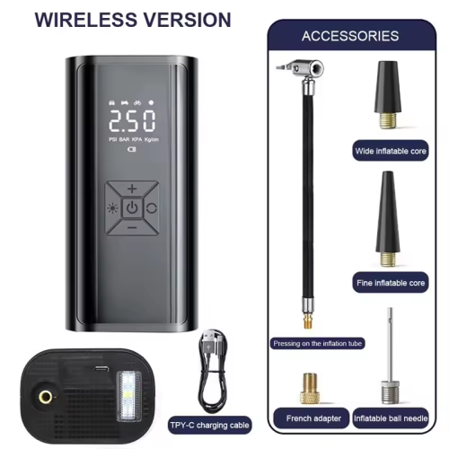 Afbeelding van Draadloze Luchtpomp 150 PSI - Draagbare Elektrische Bandenpomp voor Auto, Fiets, Motor en Meer