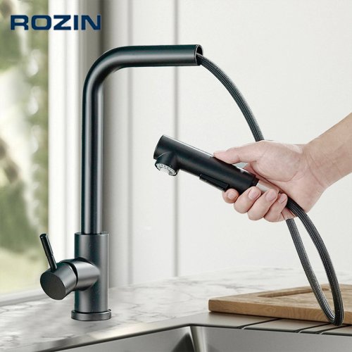 Imagen de Grifo de Cocina Flexible con Boquilla Extraíble - Acero Inoxidable 304