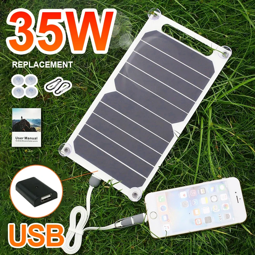 35W SunPower Draagbaar Zonnepaneel met USB-uitgang – Veilige en Stabiele Oplader voor Powerbank, Telefoon, Outdoor, Camping, Thuis en RV