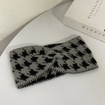 Image de Bandana tricoté laine style coréen large bord rétro