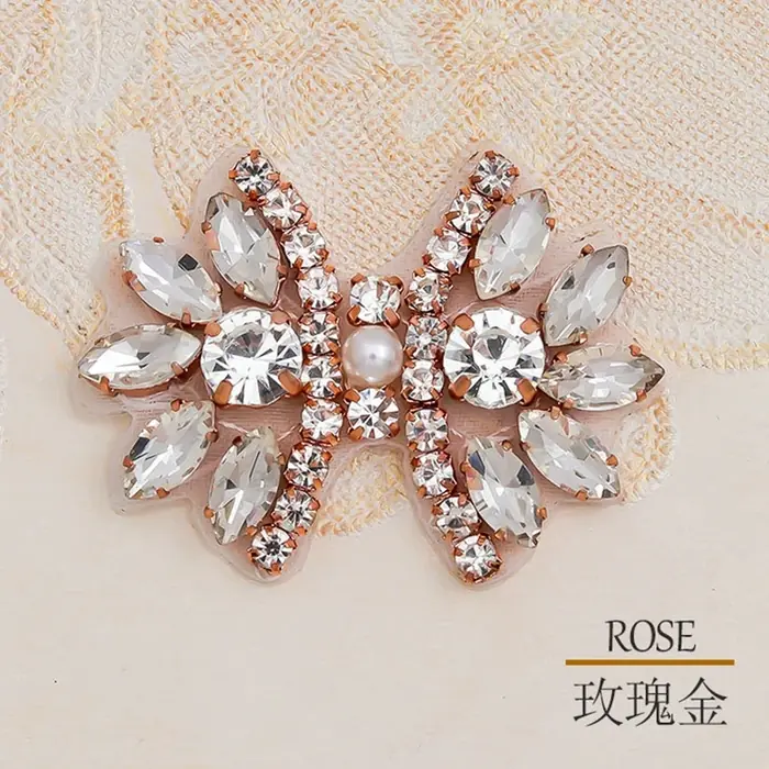 Image de Nœud Cristal Mariée - Applique Strass pour Robe de Mariage