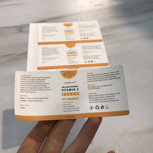 Imagen de Etiquetas de Vinilo Impermeables Personalizadas para Botellas y Tarros de Plástico con Código de Barras y Cierre Autosellante para el Cuidado de la Salud