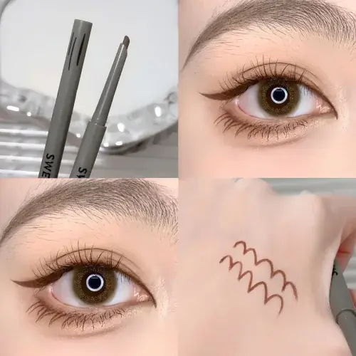 Image de Crayon à Paupières Rouge Vin Mat - Maquillage Naturel & Imperméable