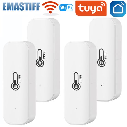 Image of Tuya Wi-Fi Smart Temperature and Humidity Sensor with Indoor Hygrometer – App-Controlled, Alexa & Google Home Compatible for Seamless Smart Home Integration
