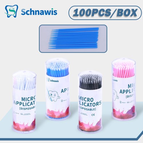 Imagen de Microcepillos Dentales Desechables con Aplicadores - Herramienta de Extensión Odontológica, Paquete de 100 Unidades