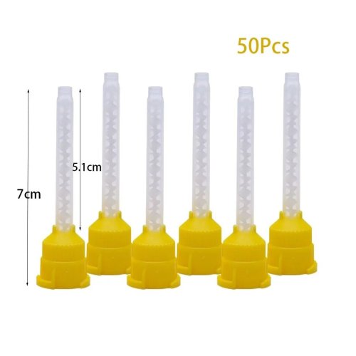 Imagen de Puntas de Mezcla Dental Desechables con Tubos y Boquillas de Silicona - Kit de 50 Unidades para Laboratorio Odontológico