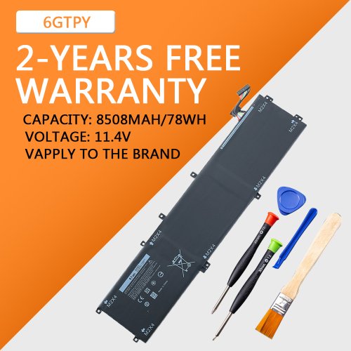 Imagen de Batería de Repuesto Original para Portátil Dell XPS 15 (9570, 9560, 7590) y Dell Precision 5520/5530 Series - 11.4V, 97Wh, Modelo 6GTPY H5H20