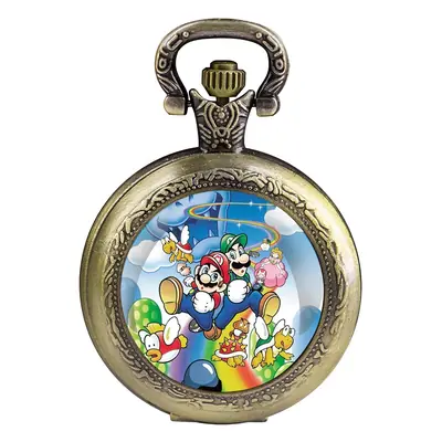 Image de Montre de Poche Vintage en Verre Dôme avec Chaîne
