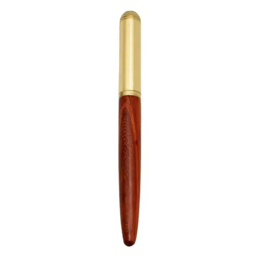 Image de Stylo Plume Rétro Luxe en Bois & Bronze