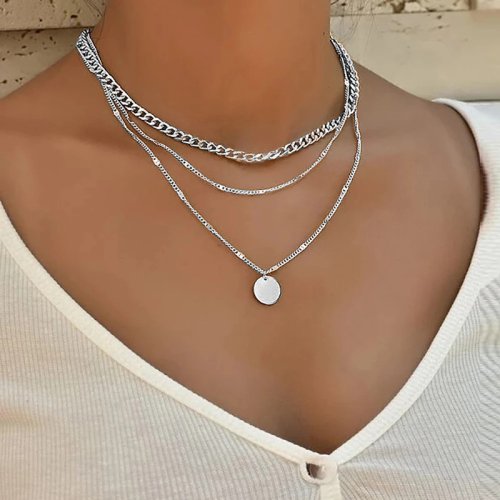 Immagine di Collana con ciondolo rotondo minimalista per donna Collana con clavicola di perle Foglie a catena lu...