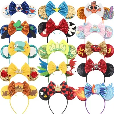 Image de Bandeau Mickey Minnie Paillettes - Accessoire Fête et Cosplay