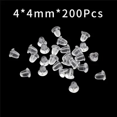 Image de Boucles d'oreilles rondes en silicone - 200 pièces