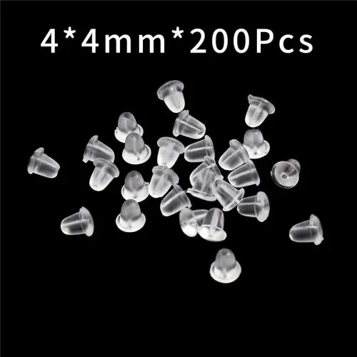 Image de Boucles d'oreilles rondes en silicone - 200 pièces