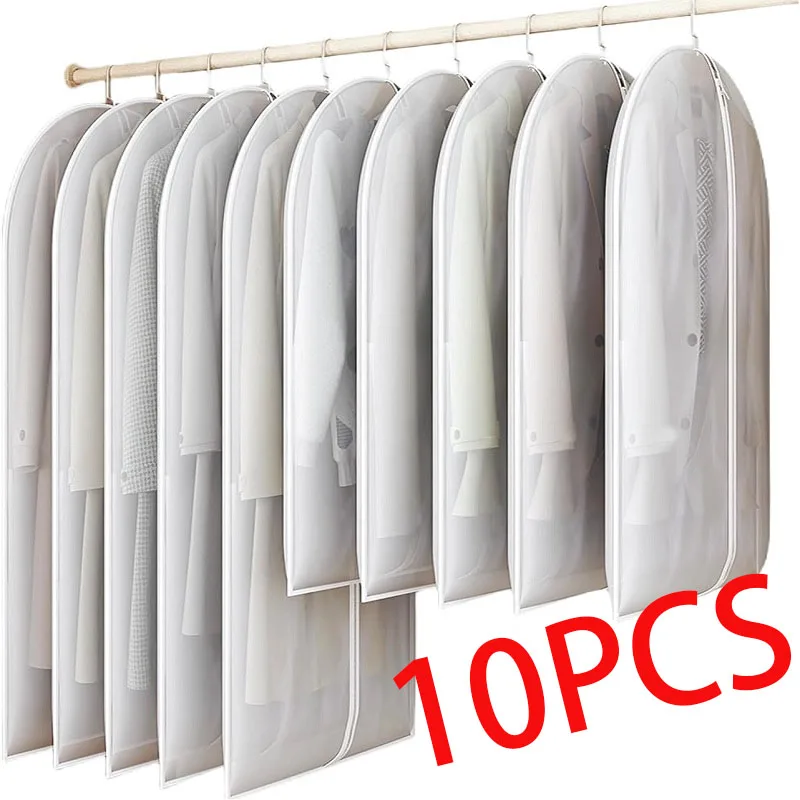 Image of Premium Transparent Fully Enclosed Clothes Cover with Zipper – Protective Storage Bag for Wedding Dresses, Suits, and Formal Wear