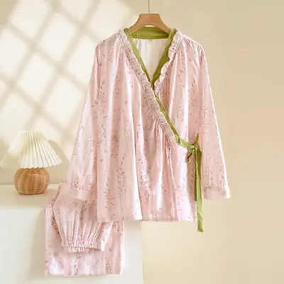 Image de Kimono Femme Coton Gaze - Style Chinois Élégant