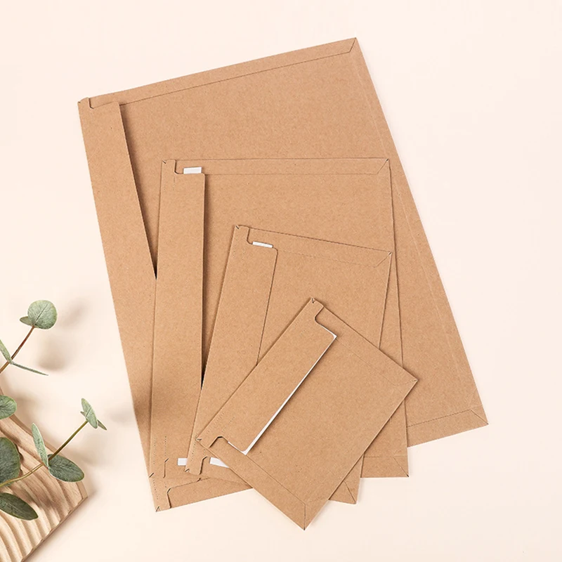 Zdjęcie 30szt Koperta A3 A4 A5 A6 Pocztówki Wiadomość 250g Kraft Paper Autohesion Zaproszenia Biznesowe Listy Ekspresowa torba do przechowywania plików