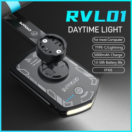 Image of Cyclami RVL01 5000mAh Bicycle Headlight – Daytime Front Light with USB Charging for Garmin XOS & IGS Systems