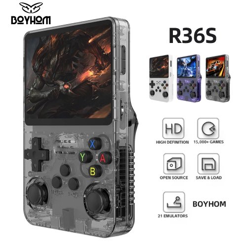 128GB R36S Retro Handheld Gameconsole met Linux Systeem, 3,5-inch IPS Scherm, Draagbare Pocket Video Player met 64GB Games