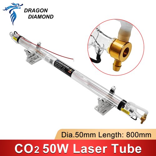 Zdjęcie Lampa laserowa CO2 50W z metalową głowicą o średnicy 50 mm i długości 800 mm – idealna do precyzyjnego grawerowania i cięcia materiałów