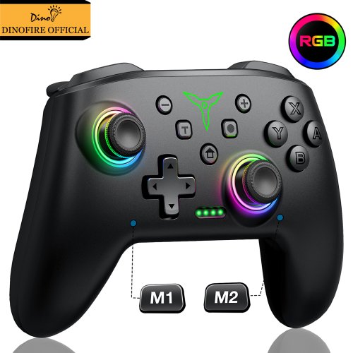 Imagen de Controlador Inalámbrico Bluetooth con RGB para Nintendo Switch, Switch OLED, Lite, PC y Móvil - Joystick Multifunción con Conexión por Cable