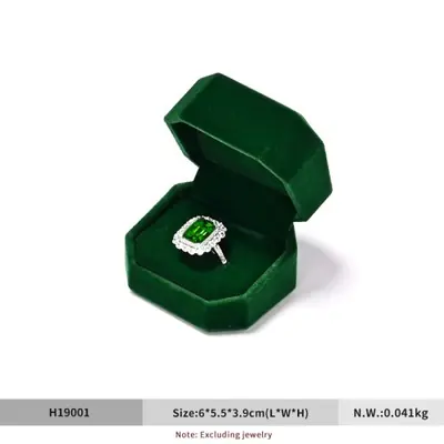 Image de Boîte à Bijoux en Velours Vert - Organiseur Élégant