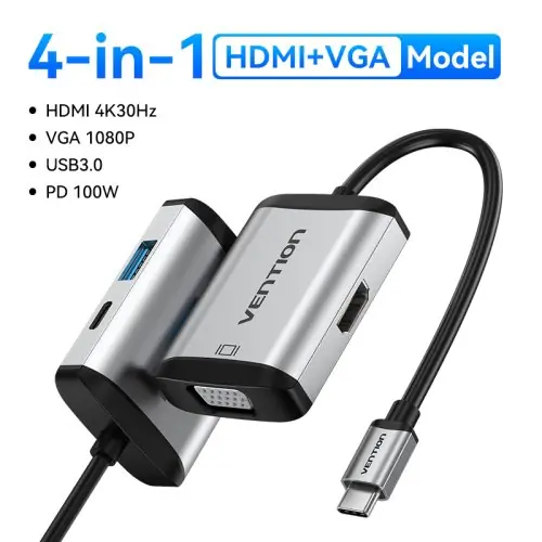 Image de Hub USB-C 3.0 4K avec HDMI, RJ45 et Ports Multiples