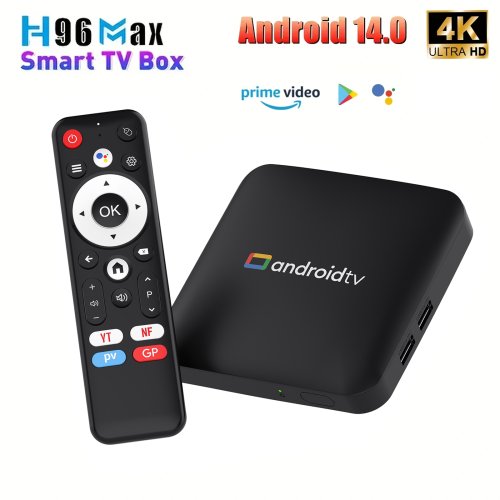 Image of Experience Next-Gen Entertainment with the H96 Max Amlogic S905L3 Android TV Box – 4K Ultra HD Streaming, Dual-Band WiFi, Bluetooth 4.0, and Google Voice Assistant Integration