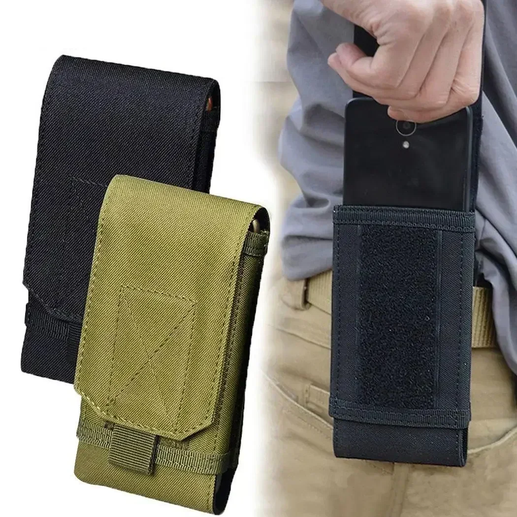 Imagen de Bolsa de camuflaje para exteriores, soporte táctico para teléfono, funda para cinturón deportivo, impermeable, de nailon EDC, bolsas de camuflaje deportivas para caza en mochila