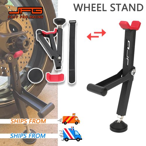 Image of Universal Portable Motorcycle Paddock Stand with Single-Sided Design – Foldable Front & Rear Wheel Support for Easy Tire Repair and Maintenance