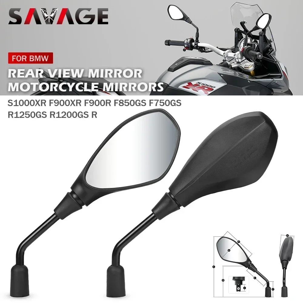 Afbeelding van Universele Achteruitkijkspiegel voor BMW R1250GS, R1200, S1000XR, F900XR, F900R, F850GS, F750GS – Hoogwaardige Motorfiets Accessoire met Zijspiegel Functie