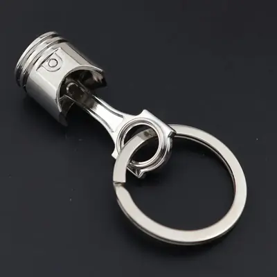 Image de Porte-clés Moteur en Alliage de Zinc - Design Argenté