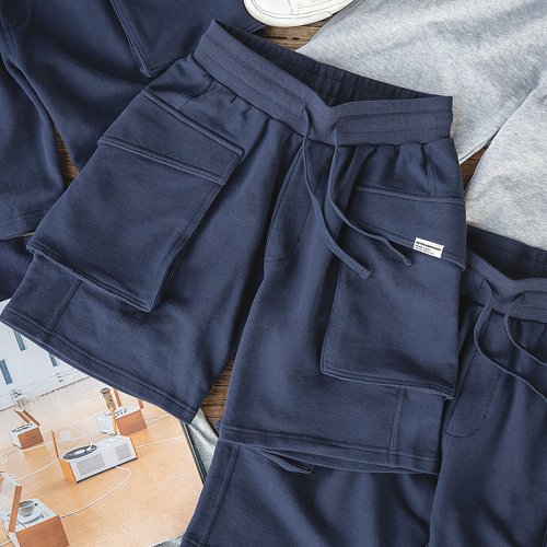 Afbeelding van Japanse P44 Gebreide Cargo Shorts voor Heren – Grote Zakken, Tactische Korte Broek in Amekaji Stijl, Zomerse Werkkleding van Oom Fu