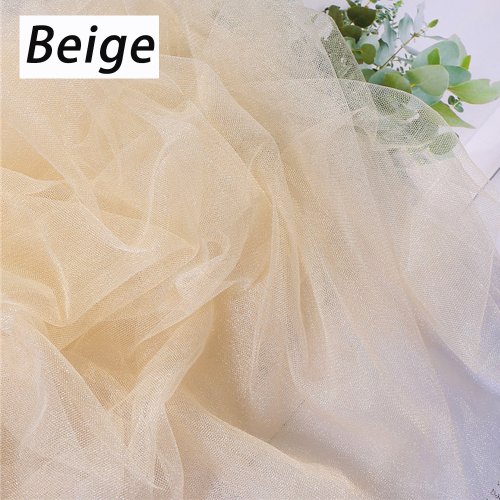 Imagen de Tela de encaje de tul de malla suave, gasa blanca, negra y rosa de 150x100cm para vestido DIY, tocad...