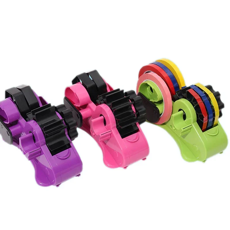 Imagen de Dispensador de cinta semiautomático, dispensador de cinta térmica reutilizable de corte multirollo con compartimento para cinta de transferencia térmica