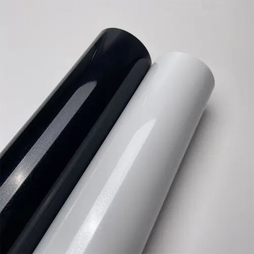 Image de Film Vinyle Brillant Noir & Blanc pour Voiture, Moto, Vélo