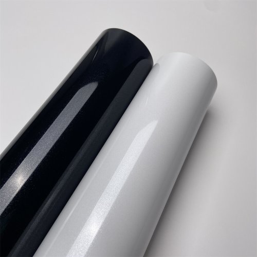 Zdjęcie Folia Samochodowa Premium Bright Sparkle Gloss Metallic Czarno-Biała Wodoodporna Naklejka Dekoracyjna na Pojazd Motocykl Rower