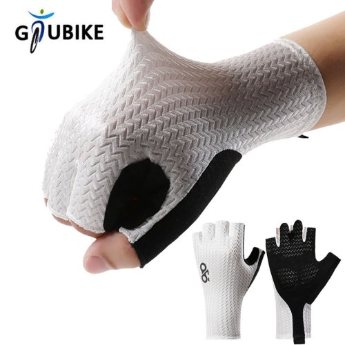 Image of GTUBIKE Summer Breathable Half-Finger Cycling Gloves with Anti-Slip Silicone Pads – Ultralight Road Bike Gloves for Cooling Comfort and Enhanced Grip