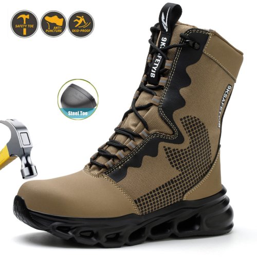 Imagen de Botas de Trabajo para Hombre con Punta de Acero, Antideslizantes y a Prueba de Perforaciones – Calzado de Seguridad Industrial Resistente y Duradero