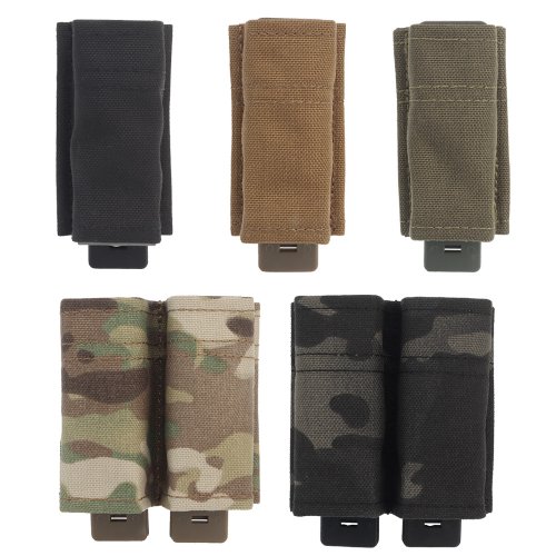 Image of Tactical Molle Magazine Pouch with Quick-Release Kydex Insert for 9mm Pistols - Compatible with Glock, M9, P226, HK USP - Single & Double Mag Capacity