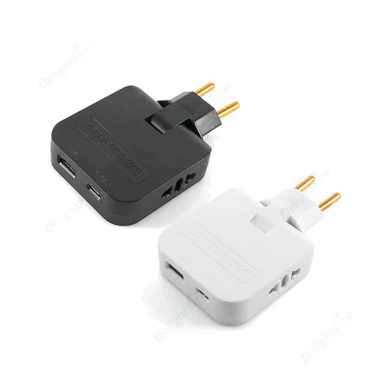 Zdjęcie Przenośny, składany adapter zasilający z portem USB 4 w 1 – uniwersalny przedłużacz gniazdka do podróży po Rosji, Hiszpanii, Korei i innych krajach