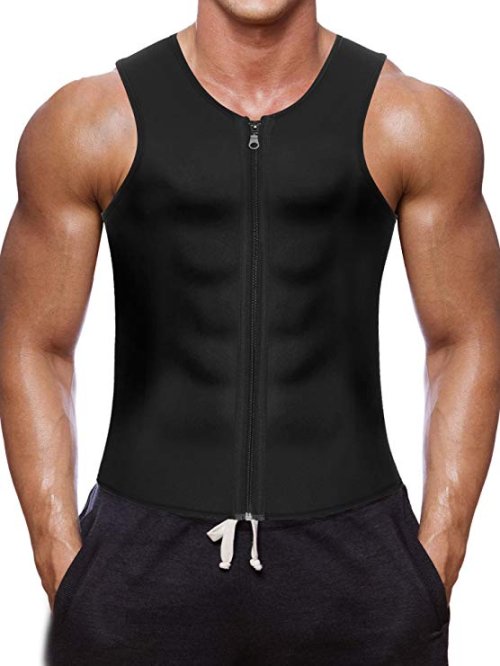 Immagine di Uomo Shaper del corpo Vita Trainer Sauna Suit Gilet di sudore Dimagrante Biancheria intima Camicia d...