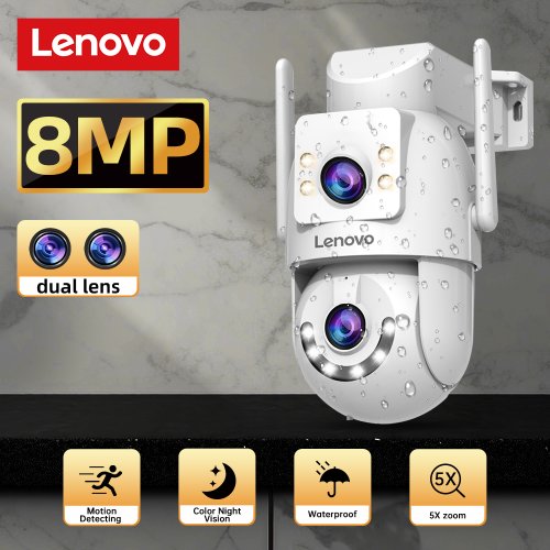 Imagen de Cámara de Seguridad Exterior Lenovo 8MP con Visión Nocturna en Color