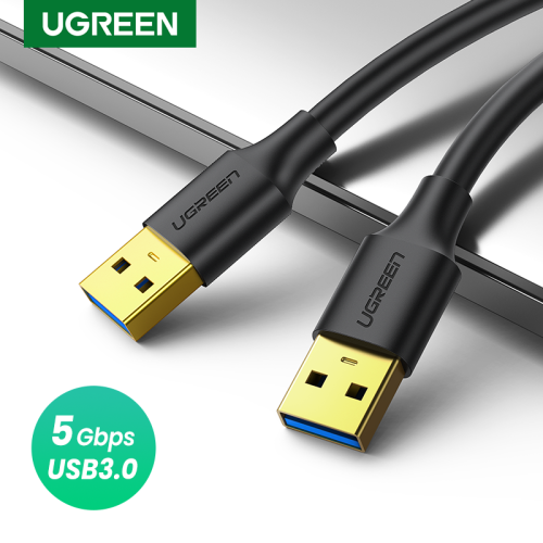 Imagen de Cable de Extensión USB 3.0 y 2.0 Macho a Macho Ugreen – Conector USB Tipo A para Radiadores, Discos Duros Externos, TV Box y Otros Dispositivos