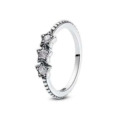 Bague Couronne Amour - Argent 925 & Cristal