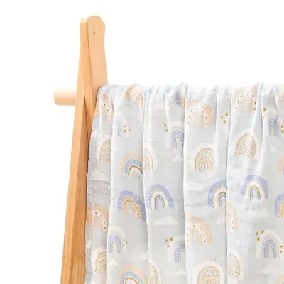 Image de Couverture douce pour bébé en coton et bambou