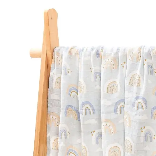 Image de Couverture douce pour bébé en coton et bambou