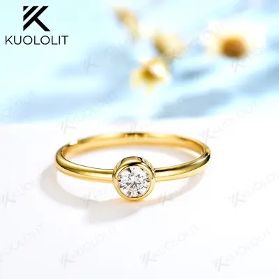 Image de Bague de Fiançailles en Or Blanc avec Diamants Labo - Élégance & Pureté