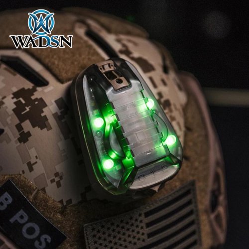 Image of High-Performance Multi-Color LED Helmet Lamp with IR Strobe for Outdoor Survival, Hunting, and Airsoft – Waterproof Safety Flashlight
